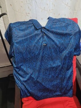 Oakley Blue Patterned Polo Shirt